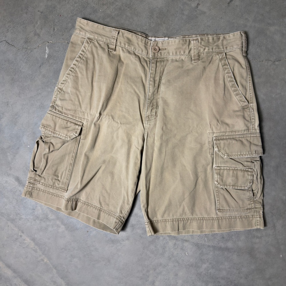 Merona Cargo Shorts Mens 36 Khaki Baggy Gorpcore Utility Hiking Casual